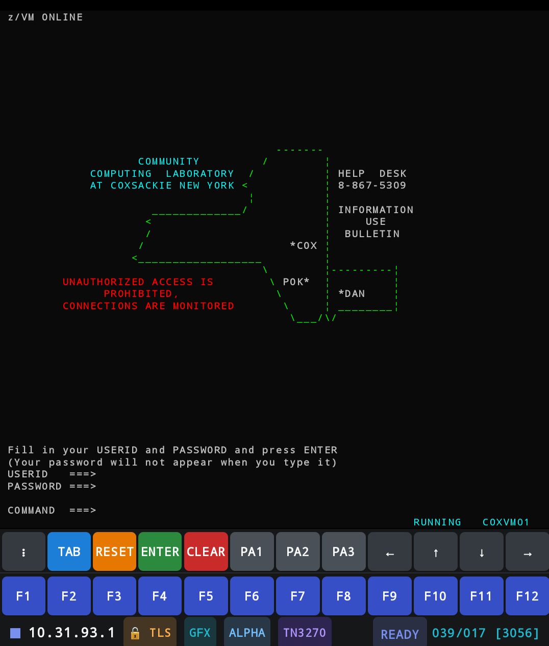 z/VM Logon